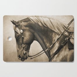 Western Quarter Horse Old Photo Effect Cutting Board