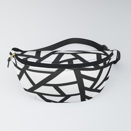 Abstract geometric pattern - black and white. Fanny Pack