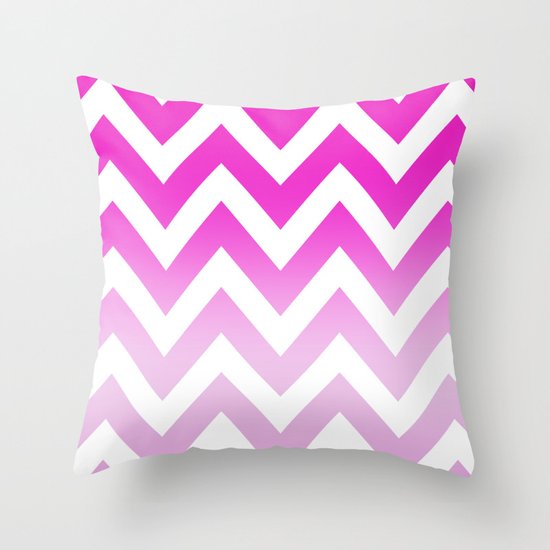 PINK CHEVRON FADE 2 Throw Pillow