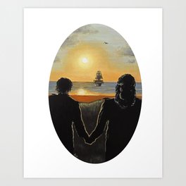 ofmd stede and ed sunset Art Print