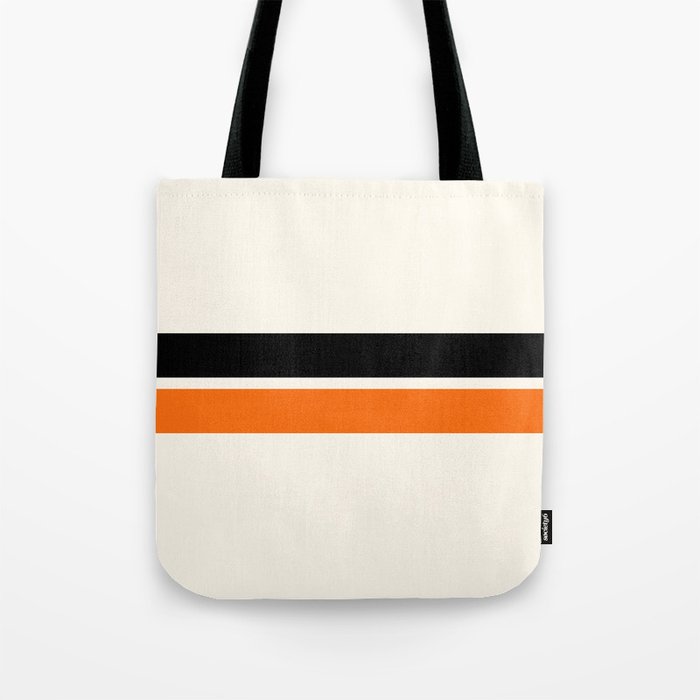 2 Stripes Black Orange Tote Bag