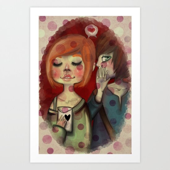 Teenagers in love Art Print