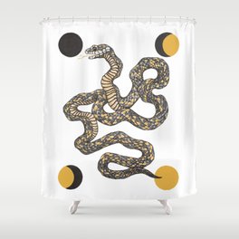 Moon Serpent Shower Curtain