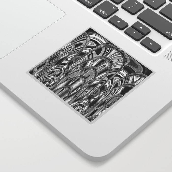 Kaleidoscopic Abstract In Black And White Sticker