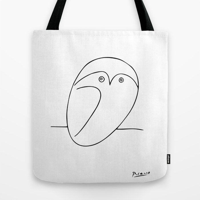 The Owl Pablo Picasso Sketch Drawing Line Design Tote Bag By Cloth O Rama Society6