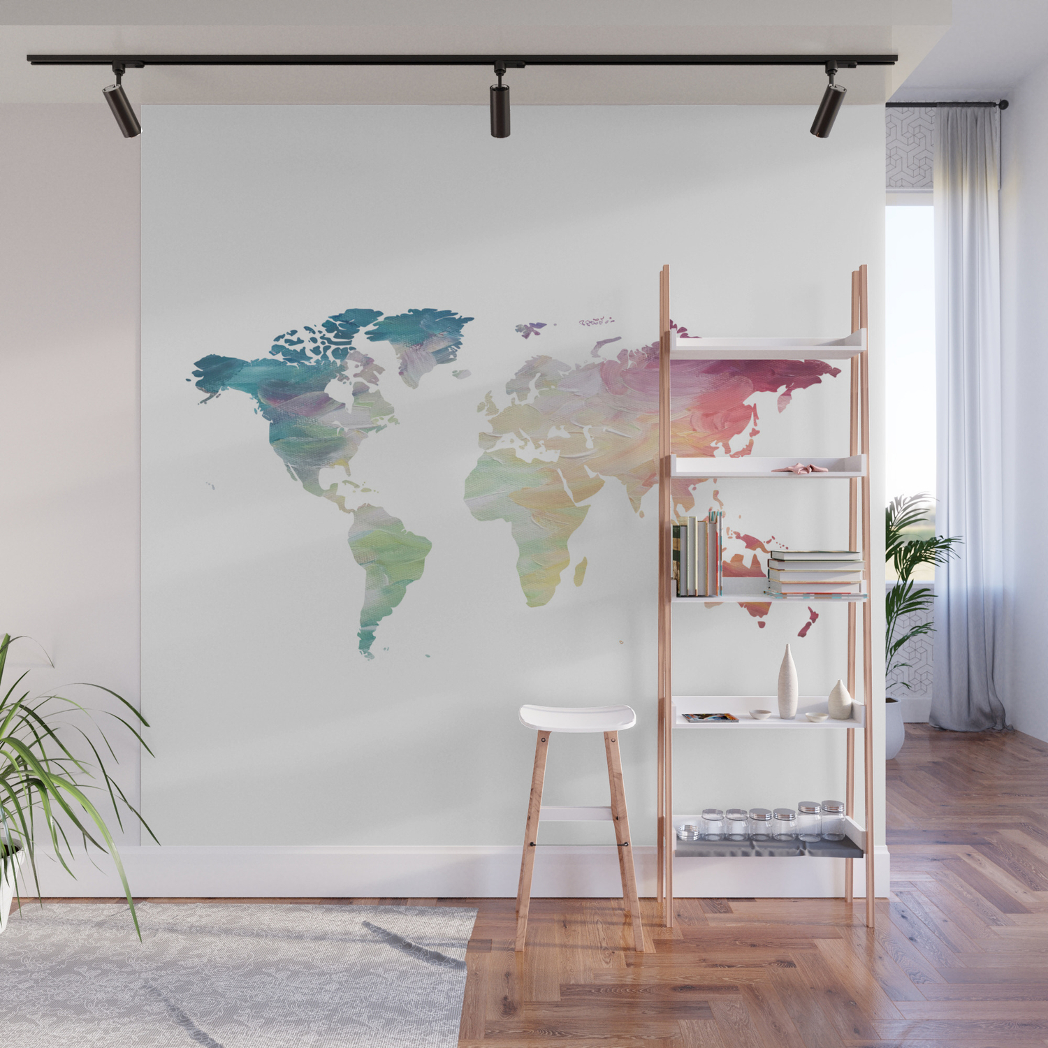 Painted World Map Wall Mural By Olaholahola Society6