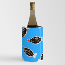 Sushi Soy Fish Pattern in Blue Wine Chiller