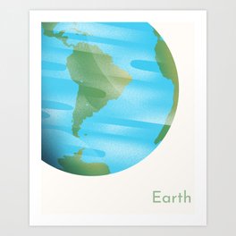 Earth Planet - earth, space, art, science, kids, blue marble, astronomy, cosmic,  Art Print
