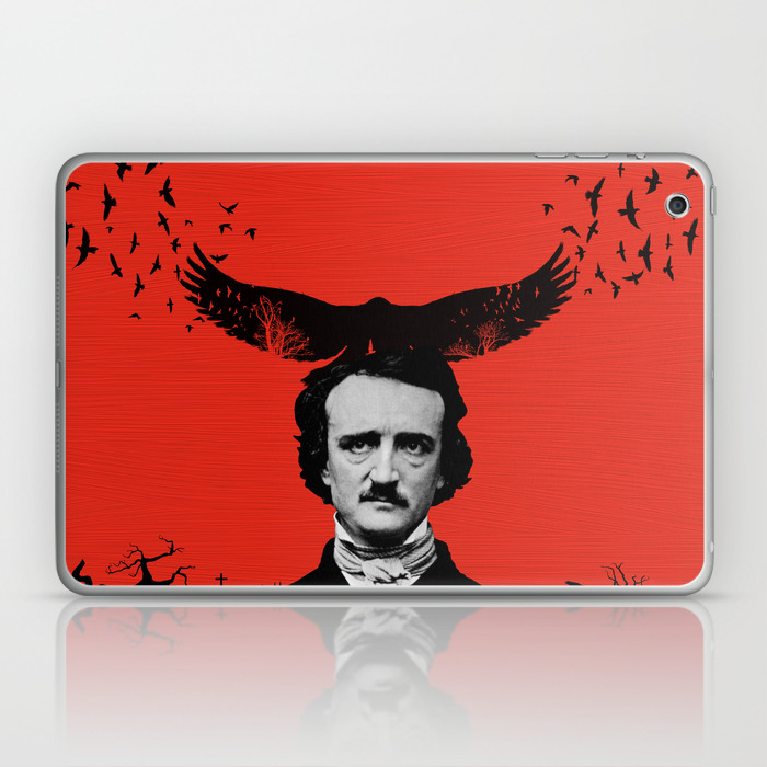 Edgar Allan Poe Raven Digital Painting Laptop Ipad Skin By
