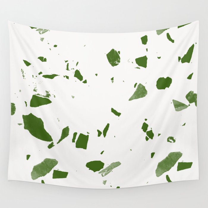 Green Mid Century Terrazzo Wall Tapestry