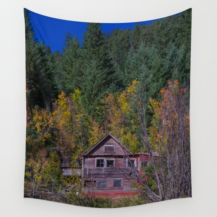 Little Autumn Cottage Wall Tapestry