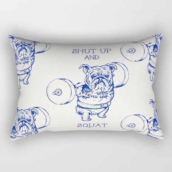 English Bulldog Squat Rectangular Pillow