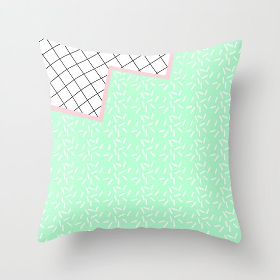 MEMPHIS GREEN Throw Pillow