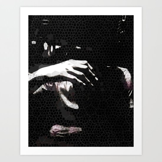 man's big hand Art Print