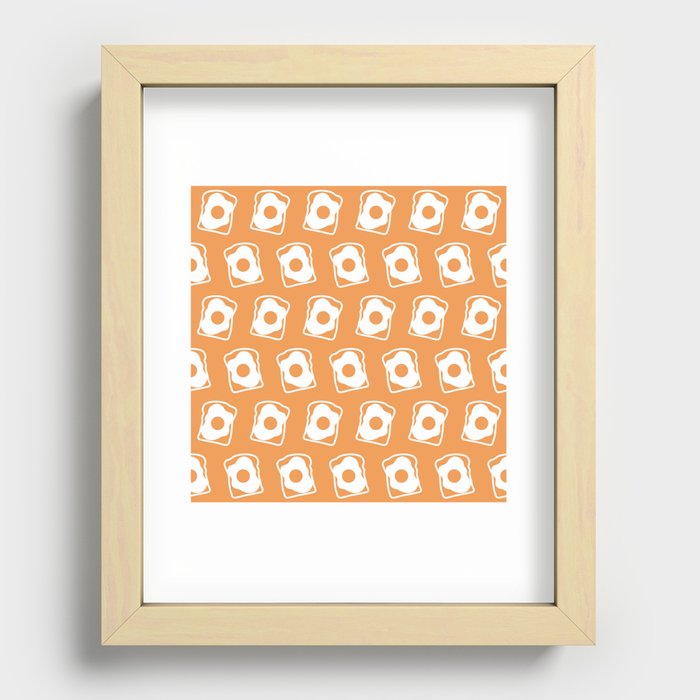 Minimal and modern line drawing toast pattern 3 Recessed Framed Print