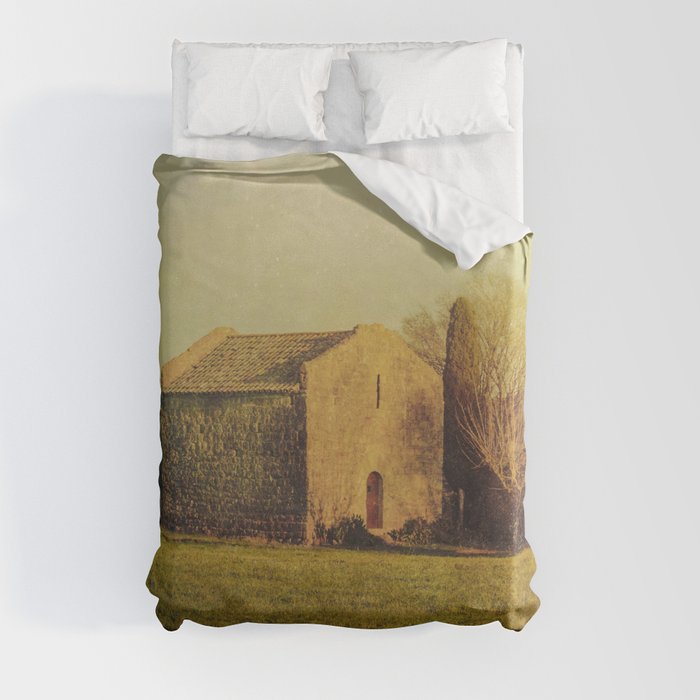 A cute small stone house without windows Duvet Cover