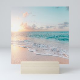 Beautiful tropical turquoise sandy beach photo Mini Art Print