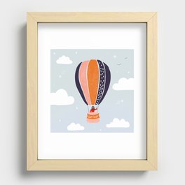 "Get lost" Hot air balloon adventure in the sky Recessed Framed Print