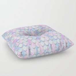 Pastel Glitter Mermaid Scales Floor Pillow