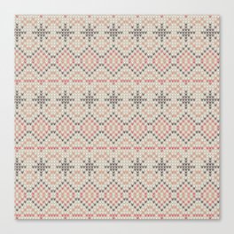 Christmas Pattern Knitted Stitch Snowflake Diamond Canvas Print