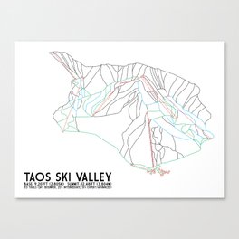 Taos Ski Valley, NM - Minimalist Trail Map Canvas Print