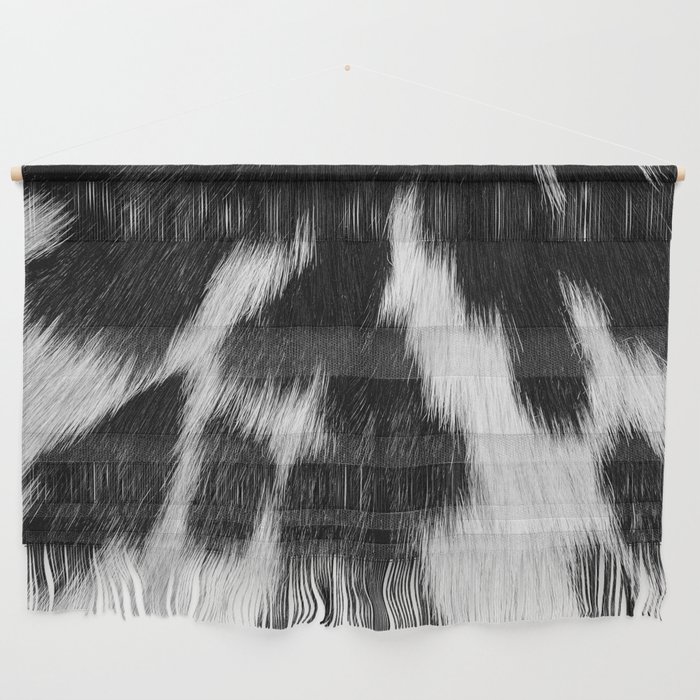 Faux Cowhide, Black and White Wild Ranch Animal Hide Print Wall Hanging