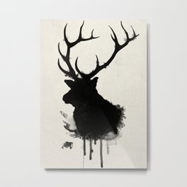 Elk Metal Print | Moose, Digital, Wildlife, Hunting, Painting, Forest, Illustration, Elk, Deer, Spatter 
