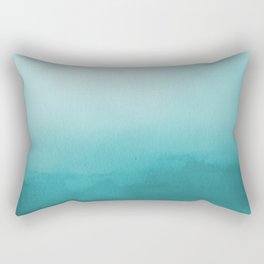 Best Seller Aqua Teal Turquoise Watercolor Ombre Gradient Blend Abstract Art - Aquarium SW 6767 Rectangular Pillow
