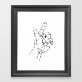 Ink doodle hand #3 Framed Art Print