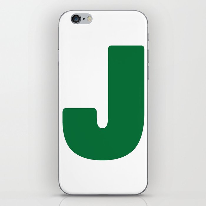 J (Olive & White Letter) iPhone Skin