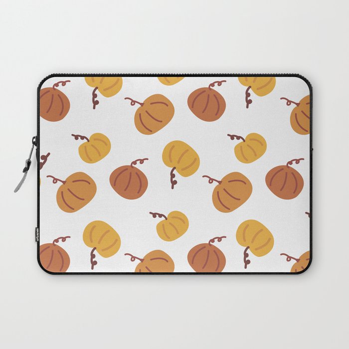 Halloween Pumpkin Autumn Harvest Hand Drawn Seamless Pattern Laptop Sleeve