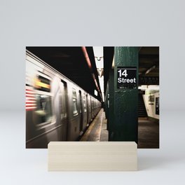 Speeding Subway Train Mini Art Print | Nyc, Rail, Experiment, Photo, Speeding, Metro, Digital, Train, Subway, Blurry 