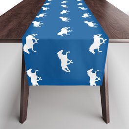 Icelandic horse flying pace blue Table Runner