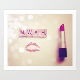 MWAH Lipstick Rose Scrabble Art Print
