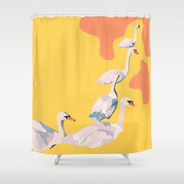 swan life Shower Curtain