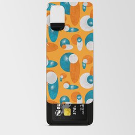 Orange Teal White Circles and ellipse with Daisy Android Card Case
