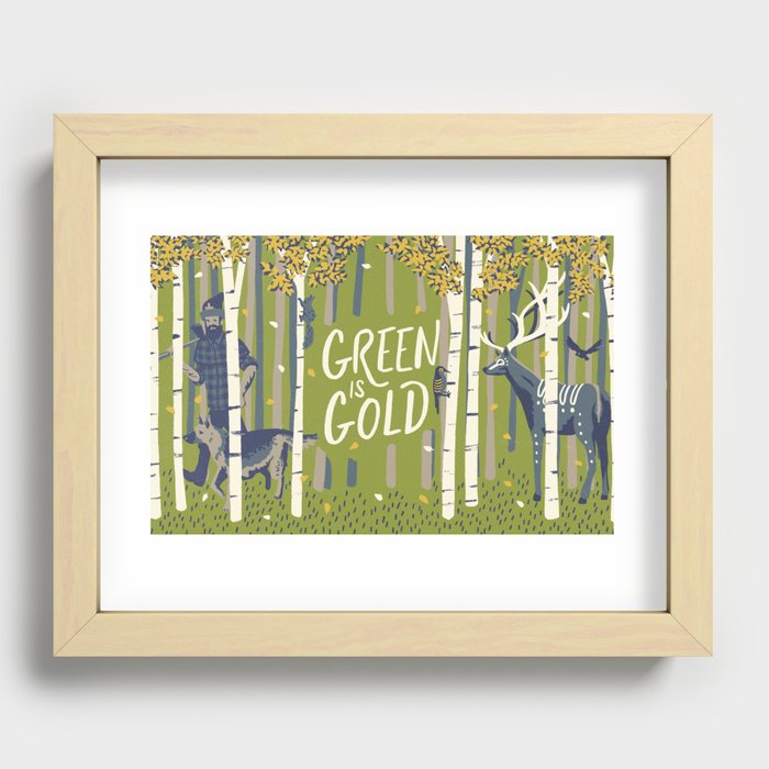 Graft - Green is Gold Recessed Framed Print
