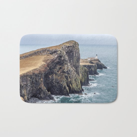 Lighthouse rock ocean Bath Mat