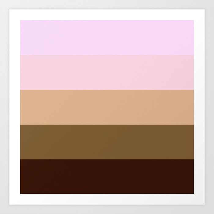 Brown Beige Stripes Art Print