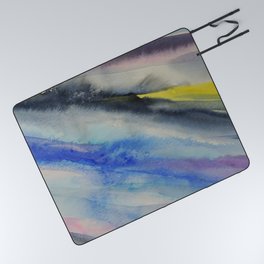 brush stroke, painting Abstract watercolor colorful Background Picnic Blanket