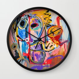 Mythologic King Graffiti Neo Expressionism Art  Wall Clock
