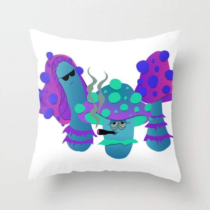 Cool Funny Shrooms Throw Pillow