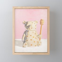 Pink Honey Bear Framed Mini Art Print