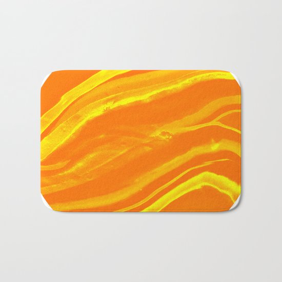 Marbling Lava Orange and Yellow World Marble Bath Mat