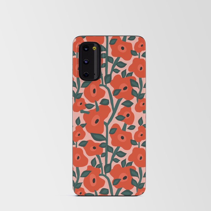 Charming vintage orange poppies flower bed Android Card Case