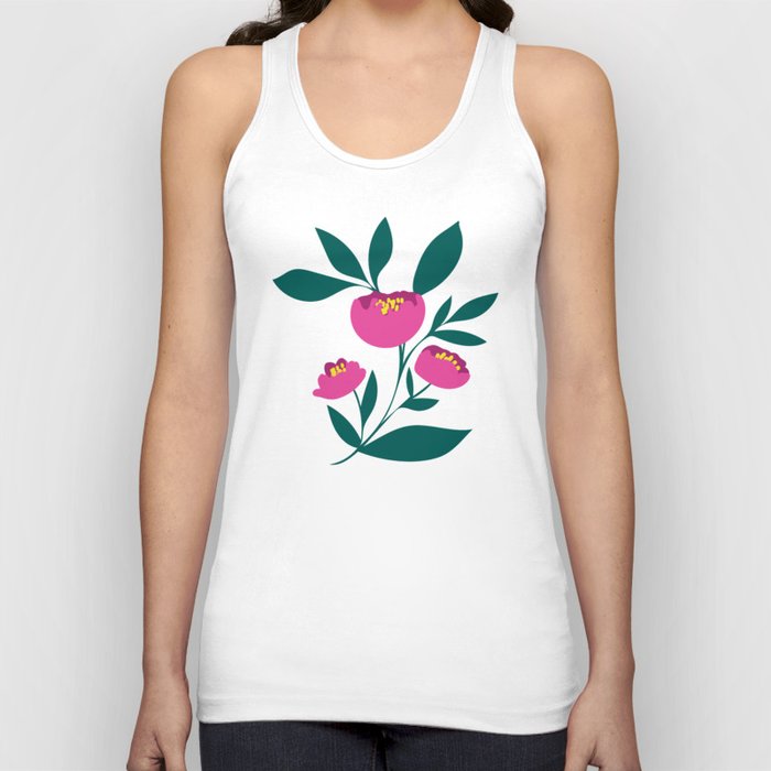 Bold and bright pink peony Tank Top