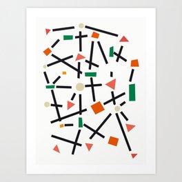 Connecting shapes Art Print