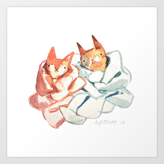 Knitted Kitties Art Print
