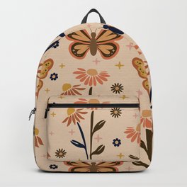 Retro Butterflies pattern - Daisy field Backpack