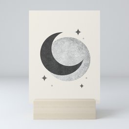 Moon Sparkle BW - Celestial Mini Art Print